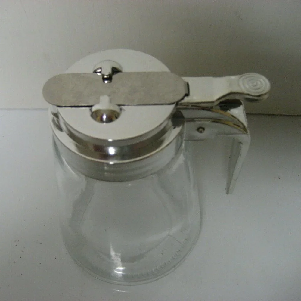 5 inch glass syrup server
